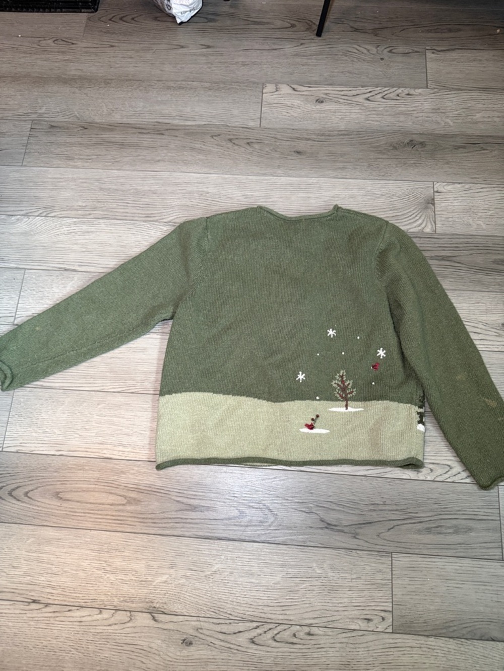 Croft & Barrow Christmas Zip-Up Cardigan Jacket Size Petite Large - Picture 3 of 9